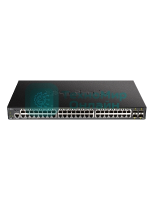 Коммутатор D-Link DGS-1250-52XMP/RU/A1A, 48×1 Гбит/с + 4×10 Гбит/с SFP+, управляемый