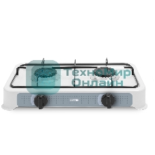 Плита настольная газовая Centek CT-1524 белый, 3.4 кВт, газ, конфорки - 2, эмаль, поворотные переключатели