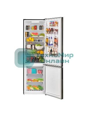 Холодильник Maunfeld MFF200NFSTSE серый двухкамерный 260/96л морозилка снизу, No Frost