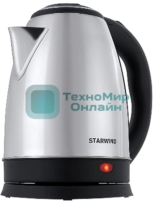 Чайник электрический Starwind SKS1771 1.8 л, 1700 Вт, серебристый/черный корпус: металл/пластик