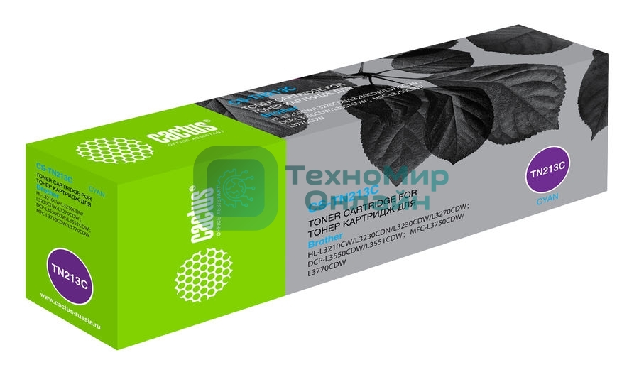 Картридж лазерный Cactus CS-TN213C голубой (1400 стр.) для Brother HL 3230/DCP3550/MFC3770