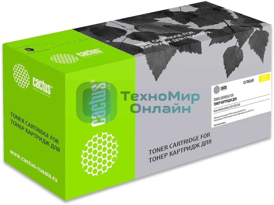 Картридж лазерный Cactus CS-TN324Y желтый (26000 стр.) для Konica Minolta bizhub C258/C308/C368