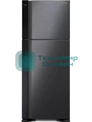 Холодильник Hitachi HRTN7489DF GBKCS черный стекло двухкамерный инвертер 345/105л морозилка сверху, No Frost