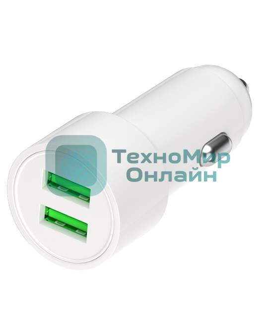 Автомобильное зарядное устройство Maxvi CCM-PS242 Plus T 2хUSB 2.4А + кабель Type-C 1м, белый