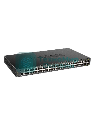 Коммутатор D-Link DGS-1250-52XMP/RU/A1A, 48×1 Гбит/с + 4×10 Гбит/с SFP+, управляемый