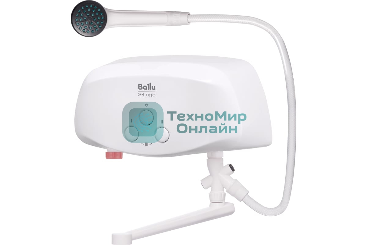 Водонагреватель проточный Ballu 3-Logic TS (6,5 kW) - кран+душ