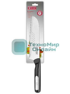 Нож кухонный Rondell Bayoneta RD-1571 стальной сантоку лезв. 180 мм прямая заточка черный блистер