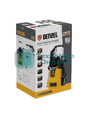 Мойка высокого давления Denzel R-180iD, 2000 Вт, 180 бар, 420 л/ч, асинх. двиг., бараб.