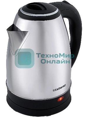 Чайник электрический Starwind SKS1771 1.8 л, 1700 Вт, серебристый/черный корпус: металл/пластик
