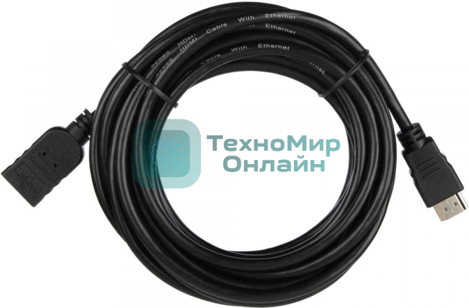 Кабель-удлинитель для HDMI ACD-DHHF1-50B HDMI 1.4, Golden Plated,19m/19f, HDMI extension, черный, 5м (74229)