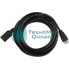 Кабель-удлинитель для HDMI ACD-DHHF1-50B HDMI 1.4, Golden Plated,19m/19f, HDMI extension, черный, 5м (74229)