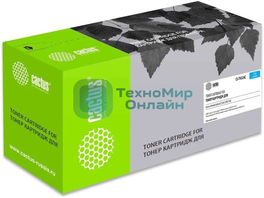 Картридж лазерный Cactus CS-TN324C голубой (26000 стр.) для Konica Minolta bizhub C258/C308/C368