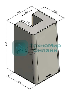 Вытяжка наклонная Elikor MIX 50Н-650-Э3Д нержавеющая сталь, 50 см, 650 куб. м/ч, 56 дБ