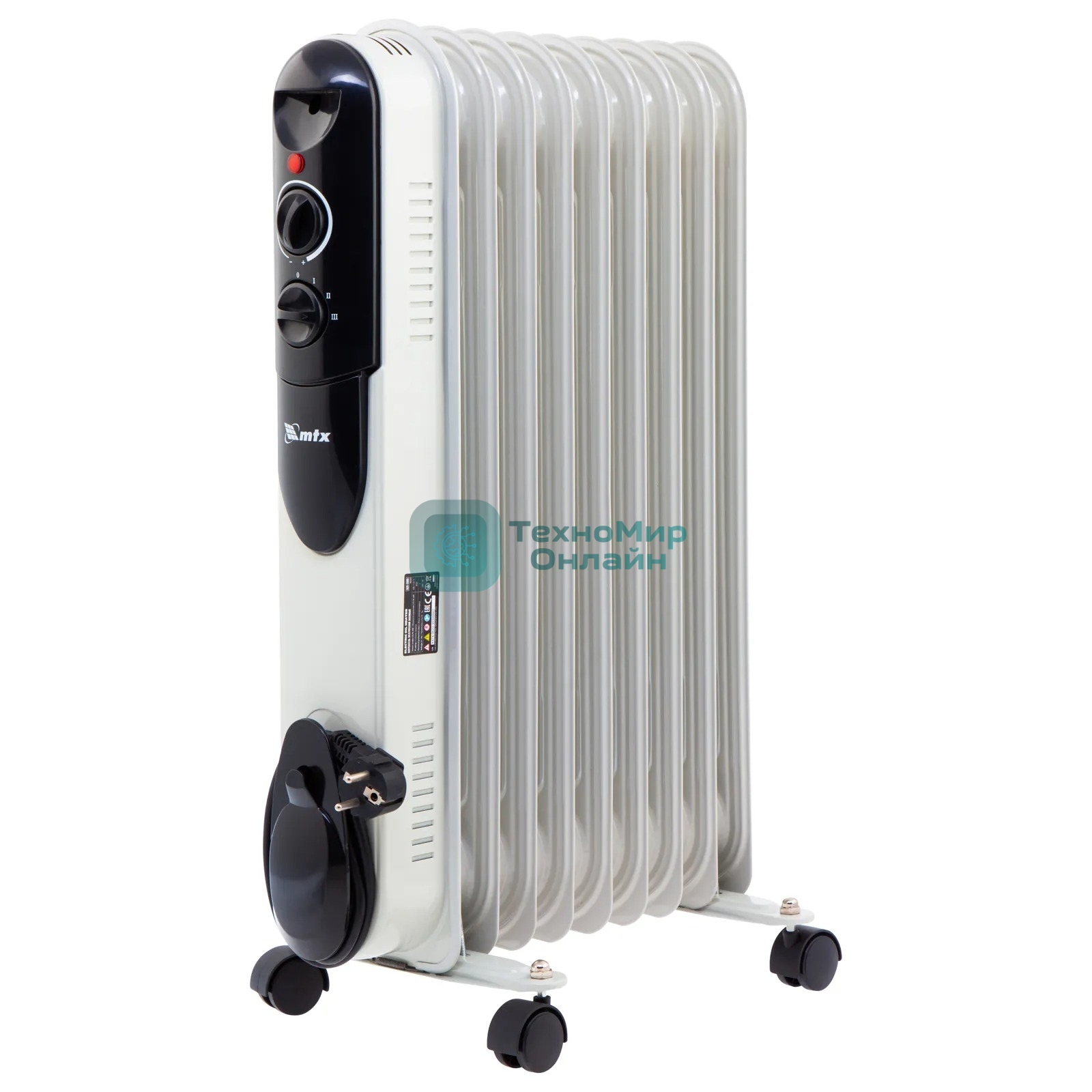 Обогреватель масляный MTX OCH-2000, белый, 2000 Вт, 20 м2, термостат