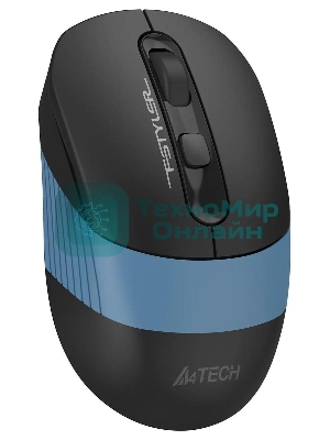 Мышь беспроводная A4Tech Fstyler FB10C черный/синий, 2000 dpi, радиоканал, Bluetooth, USB, кнопки - 4