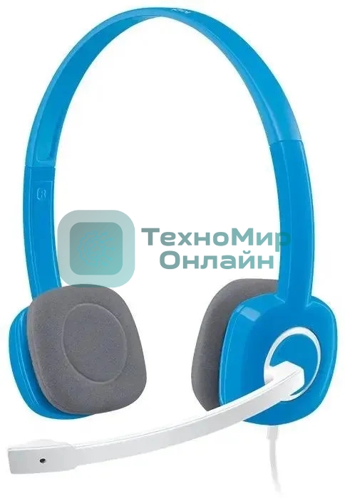 Гарнитура Logitech H150 голубой, проводная, 3.5 мм