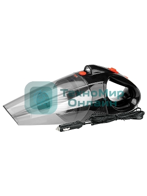 Пылесос автомобильный QUMO VaccoPM 3D, черный, 4500 Па/120 Вт, уборка сухая, пылесборник контейнер 0.5 л
