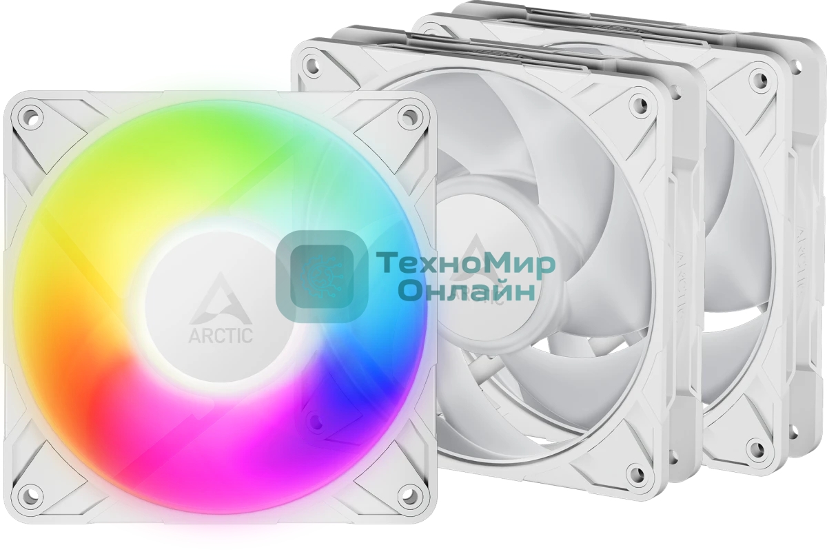 Вентилятор корпусной ARCTIC P12 Pro A-RGb (White) - 3 Pack- retail (ACFAN00326A)