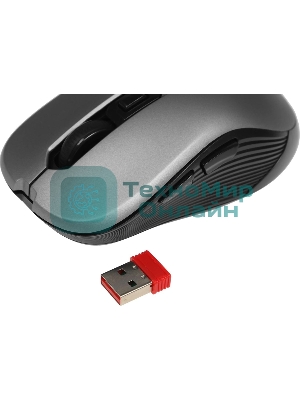 Мышь беспроводная Defender Gassa MM-105 серый, 1600 dpi, радиоканал, USB, кнопки - 6