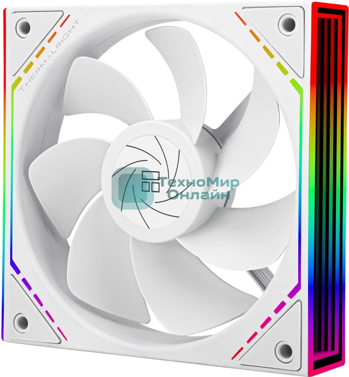 Кулер для корпуса Thermalright TL-M12RW Reverse (124x120x25mm, 4-pin PWM, ARGB, 42.6CFM, 23.2dBA, 1500RPM, White)