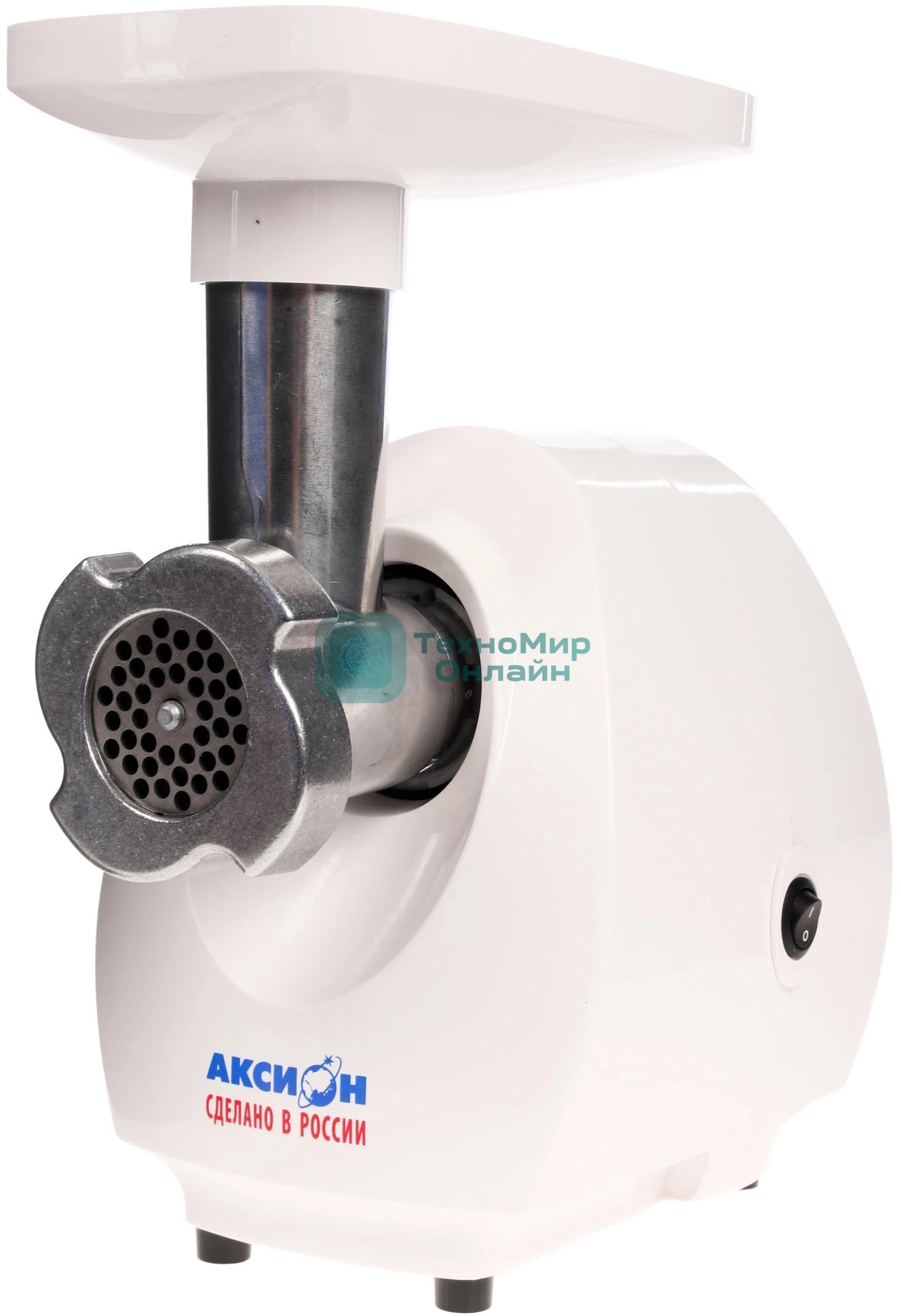 Мясорубка электрическая Аксион М25.01 белый, 1500 Вт, 1.7 кг/мин, защита от перегрузки, насадки - 3