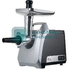 Мясорубка электрическая Oasis MG-TK3 серебряный, 2000 Вт, 2.5 кг/мин, реверс, защита от перегрузки, металлический лоток, насадки - 5