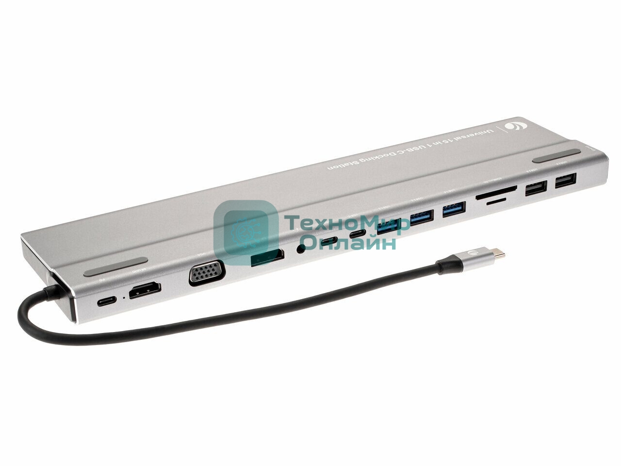 Адаптер VCOM TypeC -->3*USB3.0+2*USB2.0+VGA+RJ45+SD+TF+AUD+HDMI+DP+2*USB3.1 Data+PD