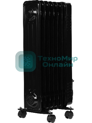 Обогреватель масляный Centek CT-6200 (7 секций) черный, 700/1000/1500Вт, 3 режима, механический термостат