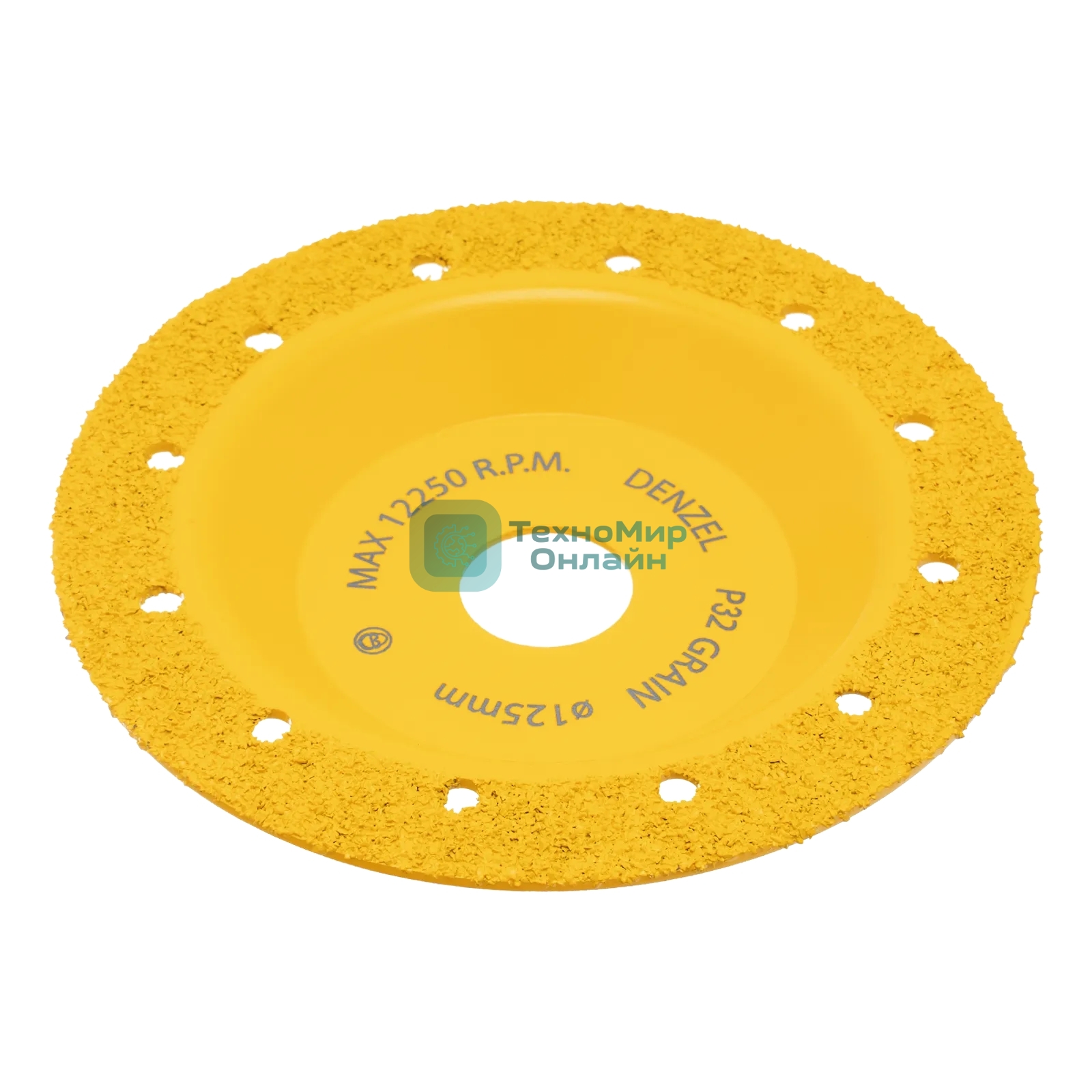 Чашка твердосплавная зачистная Denzel 125 мм, плоская, мелкое зерно #32
