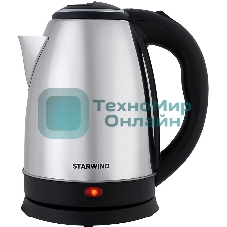 Чайник электрический Starwind SKS1771 1.8 л, 1700 Вт, серебристый/черный корпус: металл/пластик