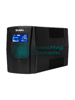 Источник бесперебойного питания SVEN Pro 650 650VA/390W LCD, USB, RJ-45 (2 EURO)