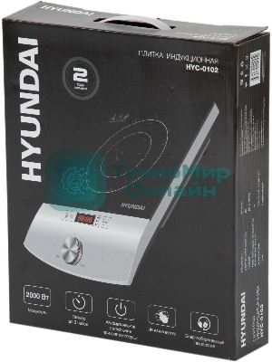 Плита настольная электрическая Hyundai HYC-0102 серебристый/черный стеклокерамика