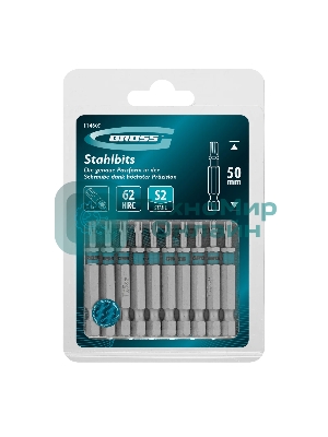 Бита Gross 114609 Torx 15х50 мм, сталь S2, шестигр., 10 шт.