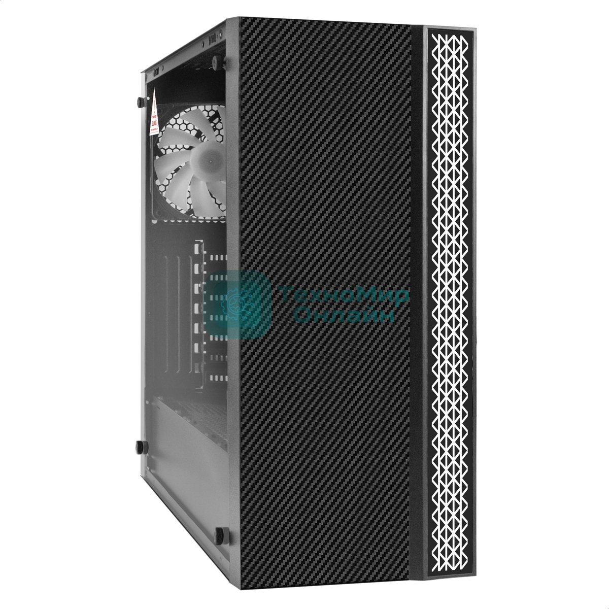 Компьютерный корпус Miditower ExeGate EVO-9211-EVO800 (ATX, БП EVO800RGb с вент. 12см, с окном, 2хUSB+1хUSB3.0, HD аудио, черный, 1 вент. с RGb подсветкой)