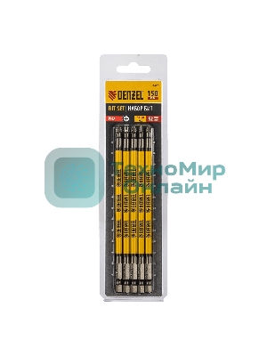 Набор бит Denzel PH2х150, сталь S2, круглый профиль, 5 шт.