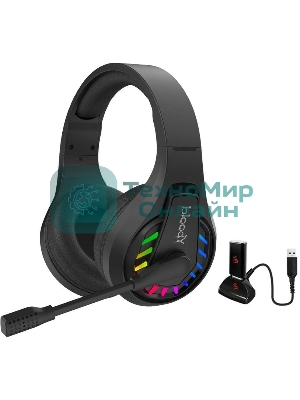 Гарнитура Bloody GR230 чёрный, беспроводная + проводная, радиоканал, до 40 ч, подсветка