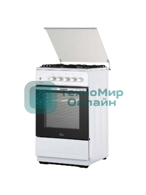 Плита Газовая Flama N FG 24239 W белый (стеклянная крышка) реш.чугун