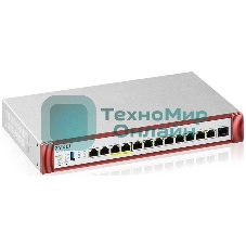 Межсетевой экран Zyxel USG FLEX 500H с подпиской Gold на 1 год (AS, AV, CF, IDP/DPI, Sandboxing, SecuReporter), Rack, 2xRJ-45: 1/2.5G (LAN/WAN), 2xRJ-45: 1/2.5G PoE+ (LAN/WAN), 8xRJ-45: 1G (LAN/WAN),
