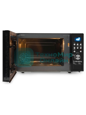 Микроволновая печь Hyundai HYM-D3033 черный, 20 л, 700 Вт, переключатели - кнопки, электронный поворотный механизм