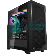 Компьютерный корпус PcCooler C3D510 BK ARGb черный без БП ATX 3x120мм 2xUSB3.0 1xUSB3.1 audio bott PSU
