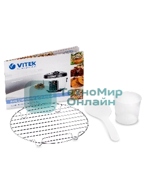 Мультиварка Vitek VT-4284 белый/черный, 4 л, 700 Вт, управление - сенсор, программ - 9