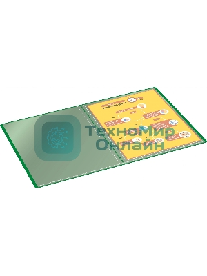 Папка с 20 прозрачными вкладками Silwerhof Eco A4, пластик, 0.5мм, зеленый