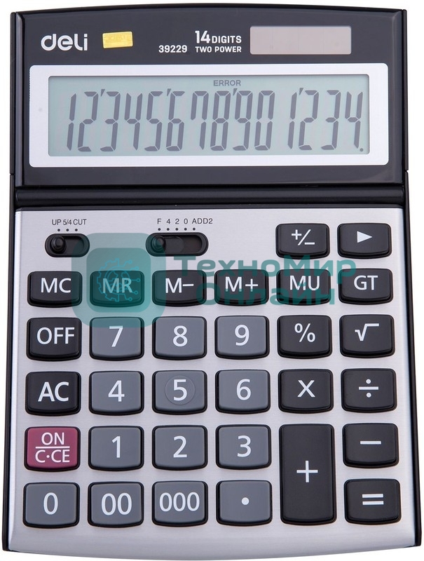 Калькулятор настольный Deli E39229 серебристый 14-разр.