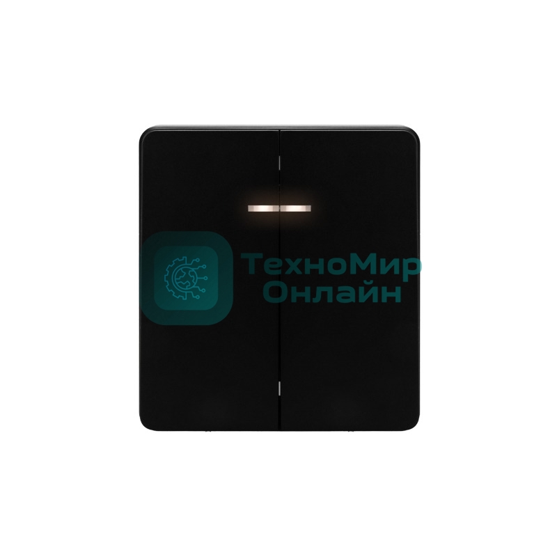 Выключатель Kranz ROUND 2 кл с подсветкой 10А с/у оникс