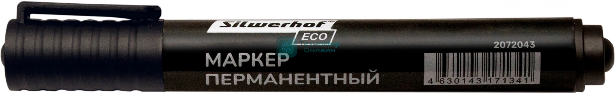 Маркер перманентный Silwerhof ECO, пулевидный пишущий наконечник, 1-3мм, черный