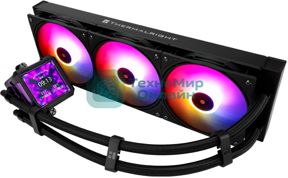 Система жидкостного охлаждения Thermalright Frozen Warframe PRO 360 ARGB Soc-AM5/AM4/1200/1700/1851 черный 4-pin 29.8dB Al LCD Ret (F-WFRAME-PRO-360-BL-ARGB)