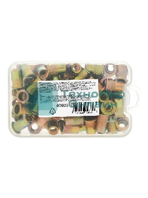 Заклепки резьбовые Denzel стальные, оцинкованные, М6, пластиковый кейс, 70 шт.