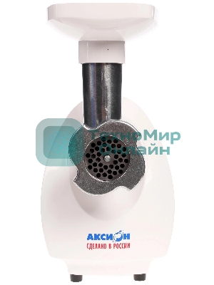Мясорубка электрическая Аксион М25.01 белый, 1500 Вт, 1.7 кг/мин, защита от перегрузки, насадки - 3