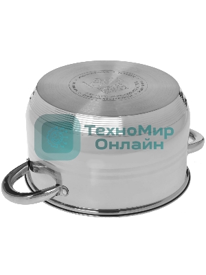 Кастрюля LARA LR02-583 SONATA 24x14,5 см, 6.5 л, нержавеющая сталь, индукция, с крышкой