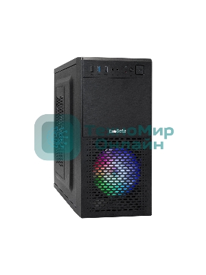 Компьютерный корпус Minitower ExeGate mEVO-7807-XP500 (mATX, БП XP500 с вент. 12см, 1*USB+1*USB 3.0, черный, 1 вент. 12см с RGb подсветкой)